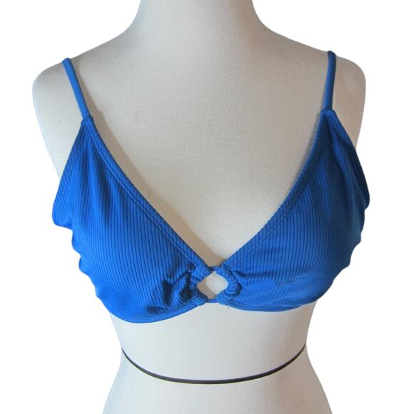 Y2K Swim Beachwear Bold Blue Bikini Top No Boundaries L (11-13) - Picture 2 of 8